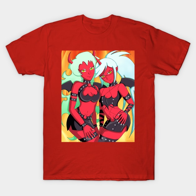 Scanty & Kneesocks - Panty & Stocking T-Shirt by shiroi-okami